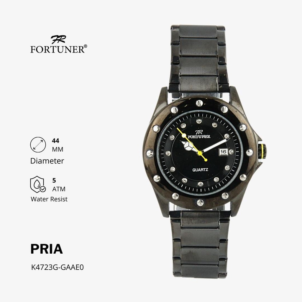 Fortuner Jam Tangan Analog Pria Water Resistant Rantai Howie