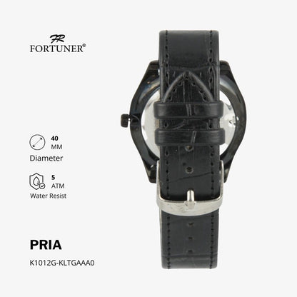 Fortuner Jam Tangan Analog Pria Kulit Water Resistant Addison