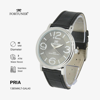 Fortuner Jam Tangan Analog Pria Kulit Water Resistant Kulit Huston