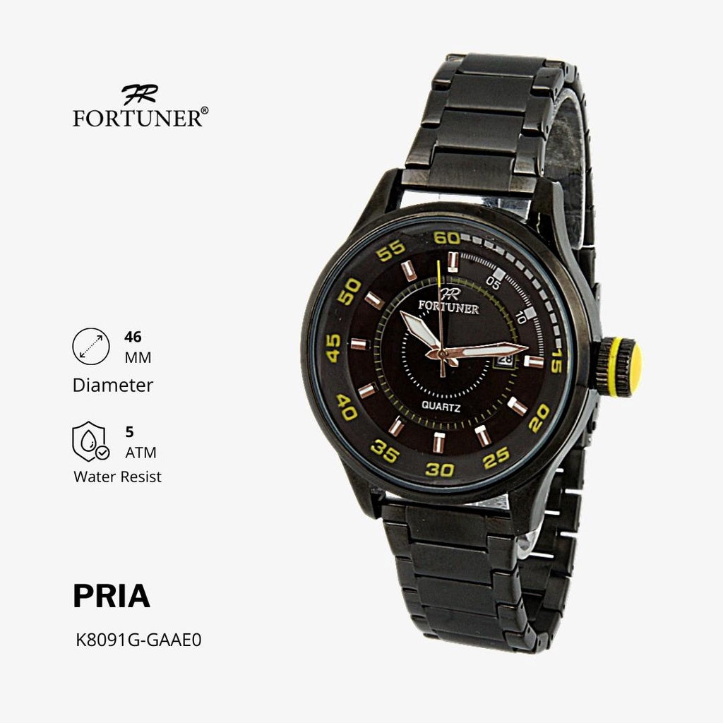 Fortuner Jam Tangan Analog Pria Water Resistant Rantai Harlon