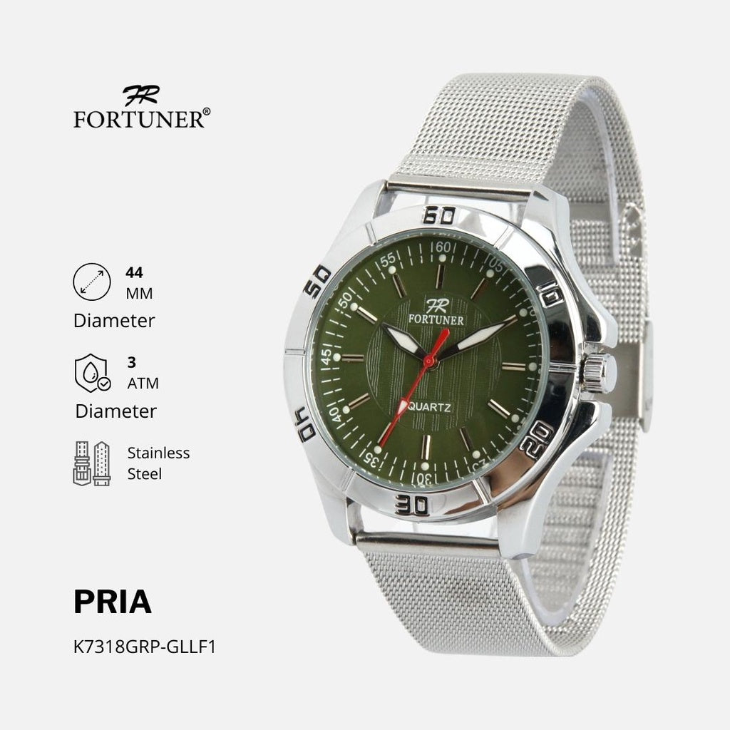 Fortuner Jam Tangan Pria Analog Strap Stainless Milanese Feivel