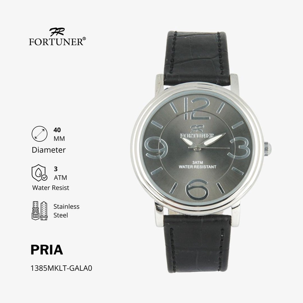 Fortuner Jam Tangan Analog Pria Kulit Water Resistant Kulit Huston