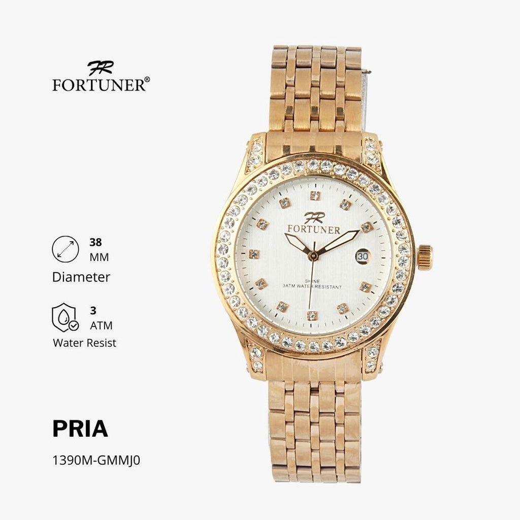 Fortuner Jam Tangan Analog Pria Water Resistant Rantai Hamlyn