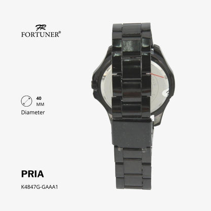 Fortuner Jam Tangan Analog Fashion Pria Water Resistant Rantai Halston