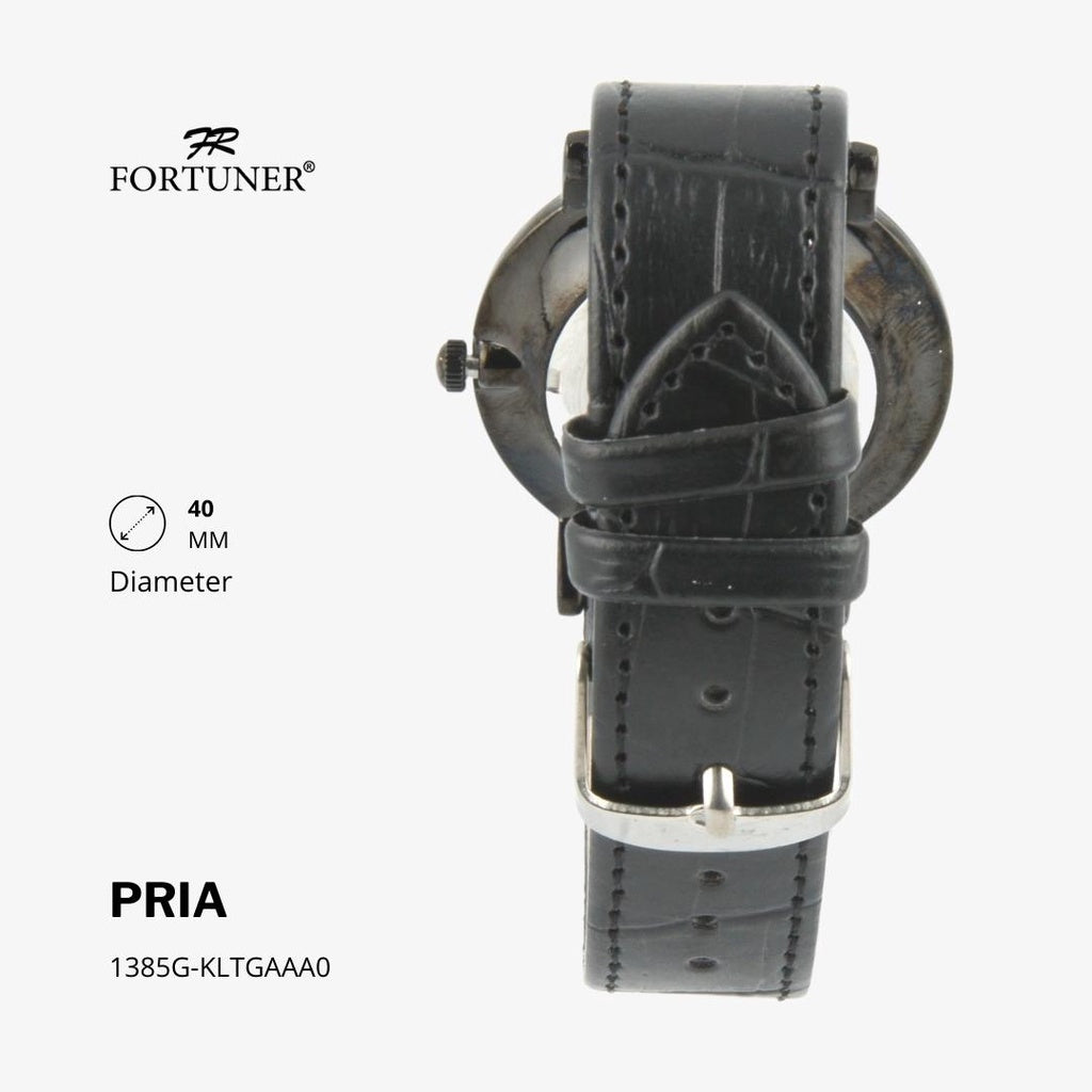 Fortuner Jam Tangan Analog Pria Kulit Water Resistant Kulit Huston