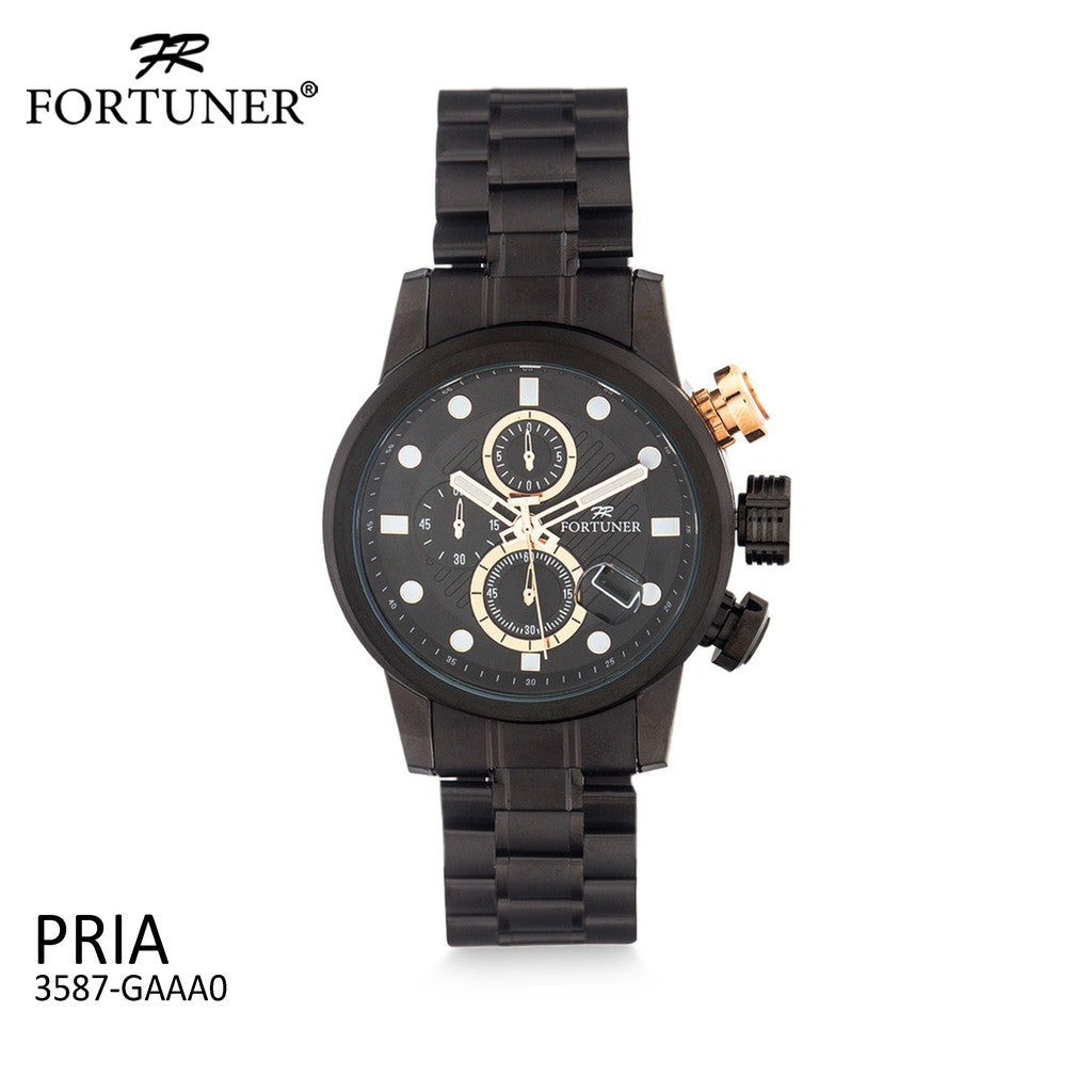 Fortuner Jam Tangan Analog Pria Chrono Water Resistant Aldwin