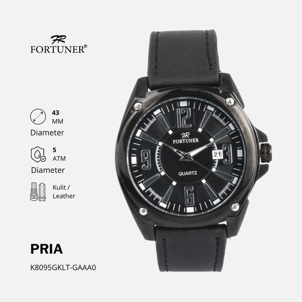 Fortuner Jam Tangan Pria Analog Water Resistant Kulit Bohumil