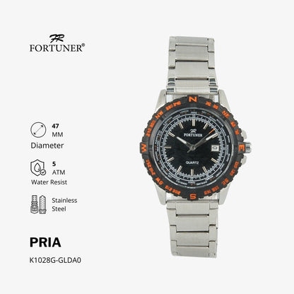 Fortuner Jam Tangan Analog Pria Water Resistant Rantai Wynten