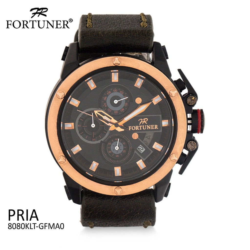 Fortuner Jam Tangan Analog Pria Chrono Water Resistant Auberon