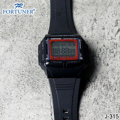 Fortuner J-315 Original Jam Tangan Digital Wanita Rubber Red