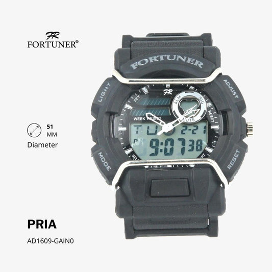 Fortuner Jam Tangan Digital-Analog Pria Red Water Resistant Mason