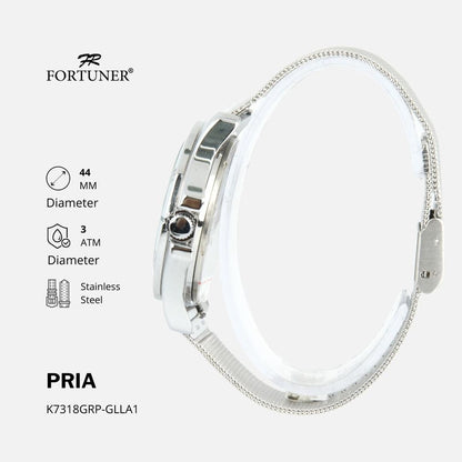 Fortuner Jam Tangan Pria Analog Strap Stainless Milanese Feivel