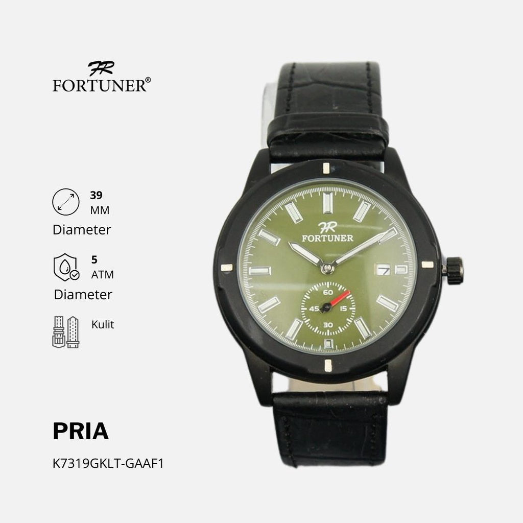 Fortuner Jam Tangan Analog Pria Water Resistant Kanvas Harlyn