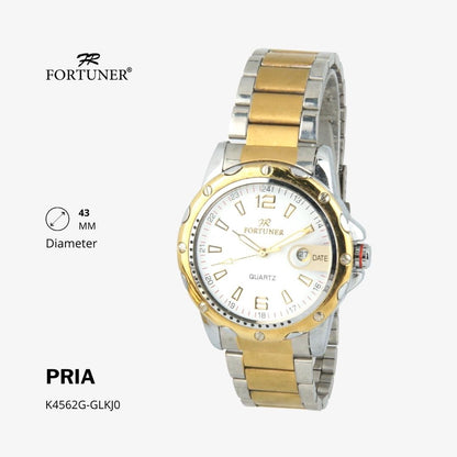 Fortuner Jam Tangan Fashion Pria Analog Water Resistant Rantai Stainless Harwood