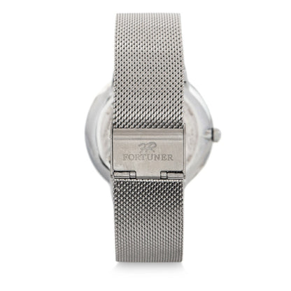 Fortuner Jam Tangan Analog Pria Silver Putih Water Resistant Aeson