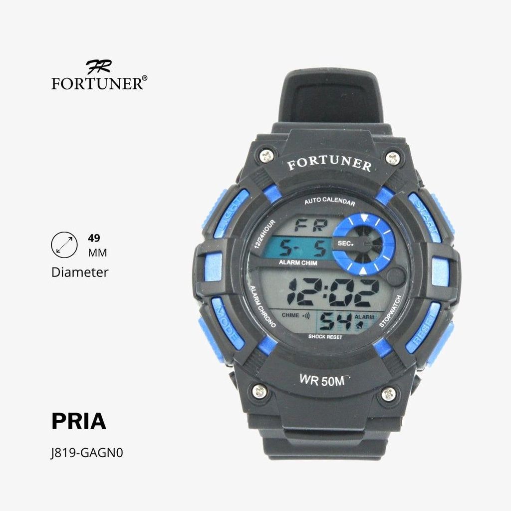 Fortuner Jam Tangan Pria Digital Hitam Water Resistant Alexander