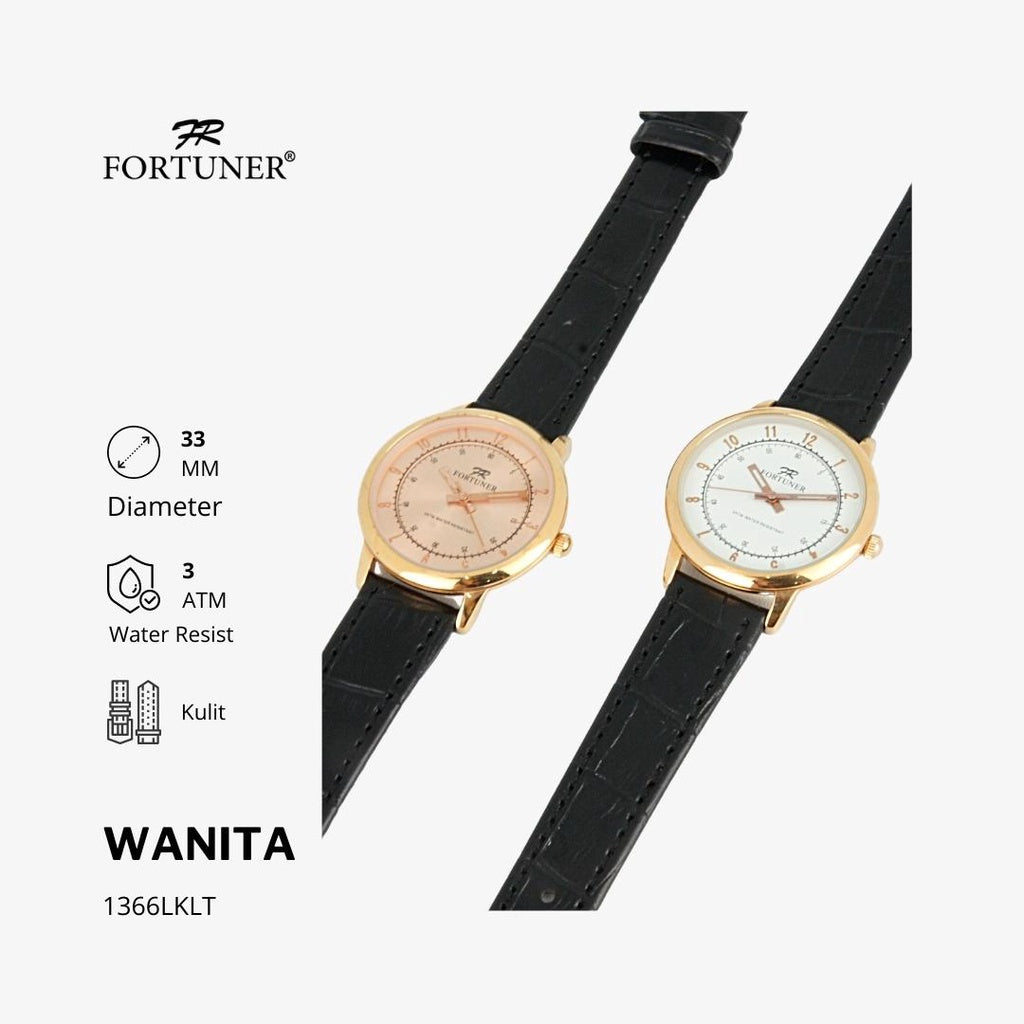 Fortuner Jam Tangan Analog Wanita Kulit Water Resistant Heleanor