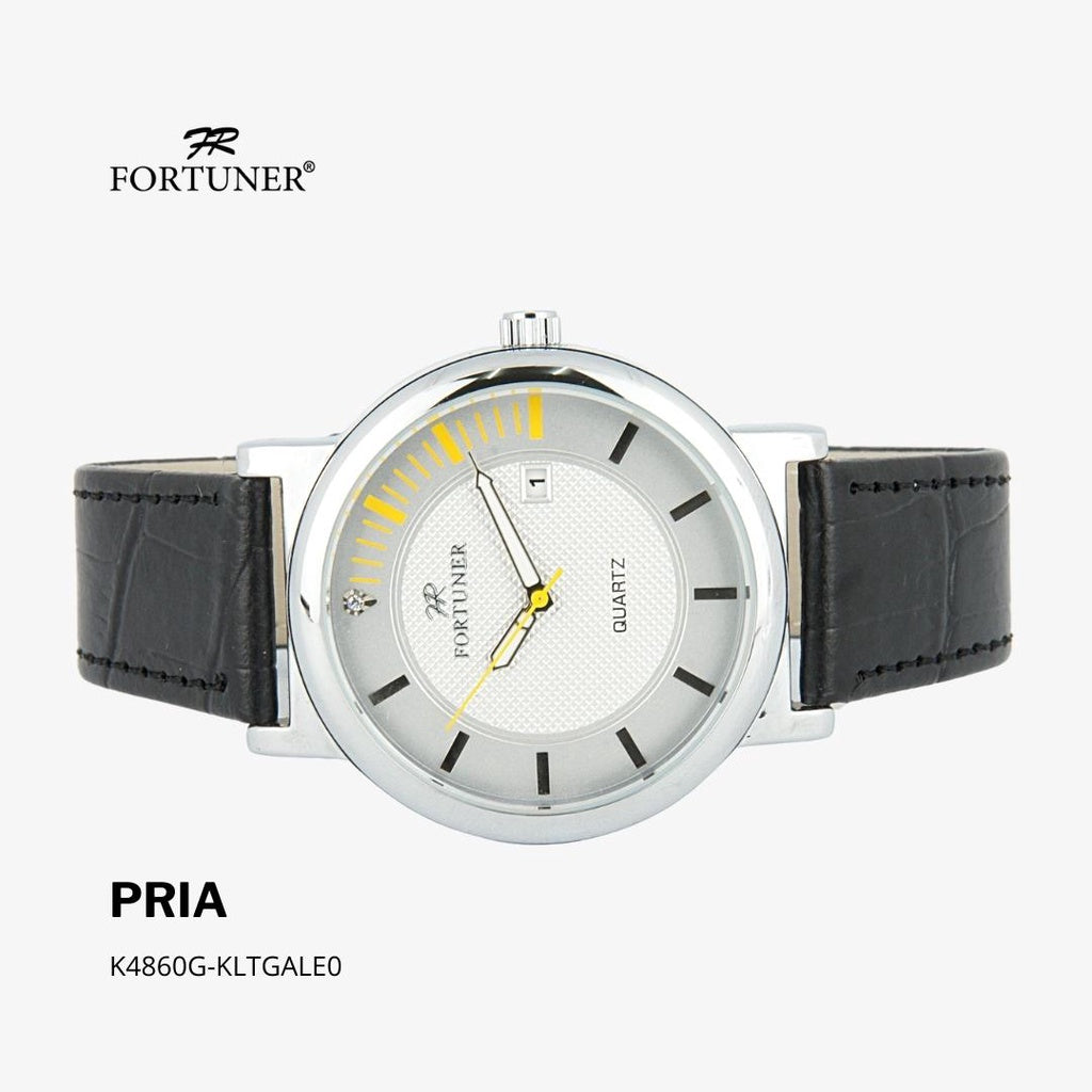 Fortuner Jam Tangan Analog Pria Kulit Water Resistant Adrian