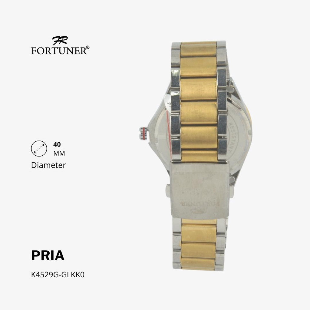 Fortuner Jam Tangan Fashion Pria Analog Water Resistant Rantai Stainless Harden