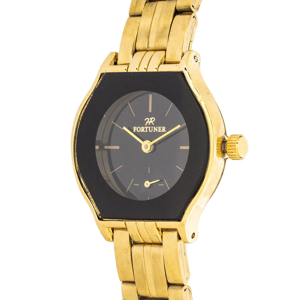 Fortuner Jam Tangan Wanita Analog Gold Black Water Resistant Asta