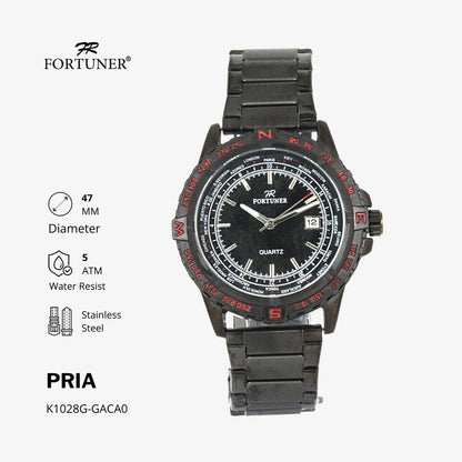 Fortuner Jam Tangan Analog Pria Water Resistant Rantai Waddell