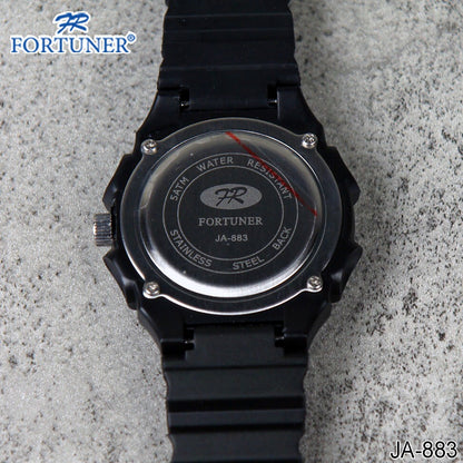 Fortuner Jam Tangan Pria Classic Rubber Analog JA-883 Hitam