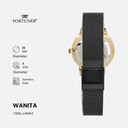 Fortuner Jam Tangan Couple Analog Water Resistant Rantai Pasir Milanese Blaise