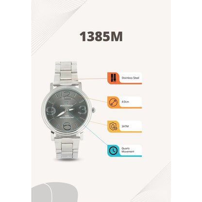 Fortuner Jam Tangan Water Resist / Tahan Air Pria Analog Rantai Stainless Black