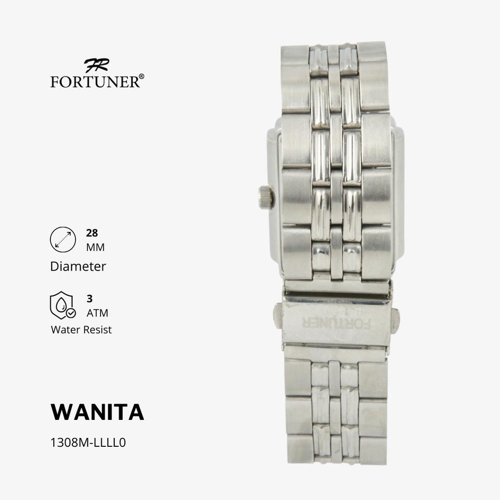 Fortuner Jam Tangan Analog Wanita Klasik Permata Water Resistant Rantai Yolane