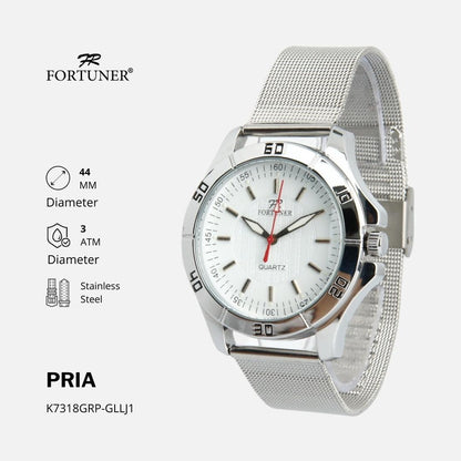 Fortuner Jam Tangan Pria Analog Strap Stainless Milanese Feivel