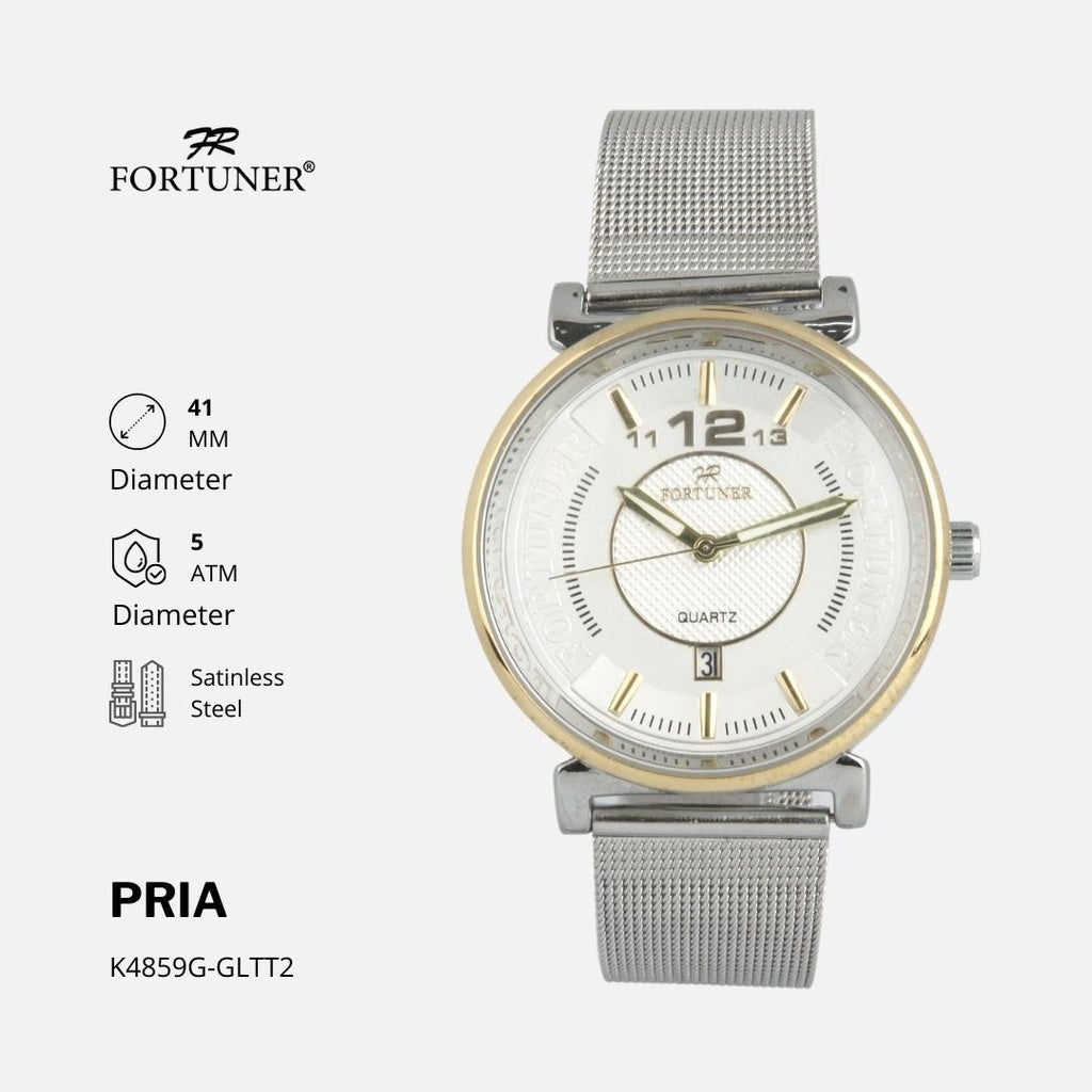 Fortuner Jam Tangan Pria Analog Fashion Water Resistant Milanese Bevvin