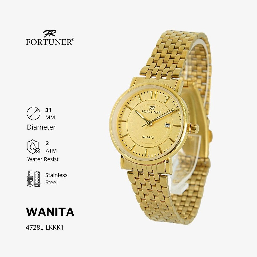 Fortuner Jam Tangan Wanita Analog Rantai Arloji Cewek Klasik Water Resist Rantai Cheverly