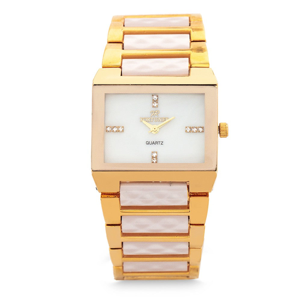 Fortuner Jam Tangan Analog Wanita Gold Water Resist Caroline