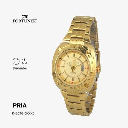 Fortuner Jam Tangan Fashion Pria Analog Water Resistant Rantai Stainless Deluxe Series Heywood