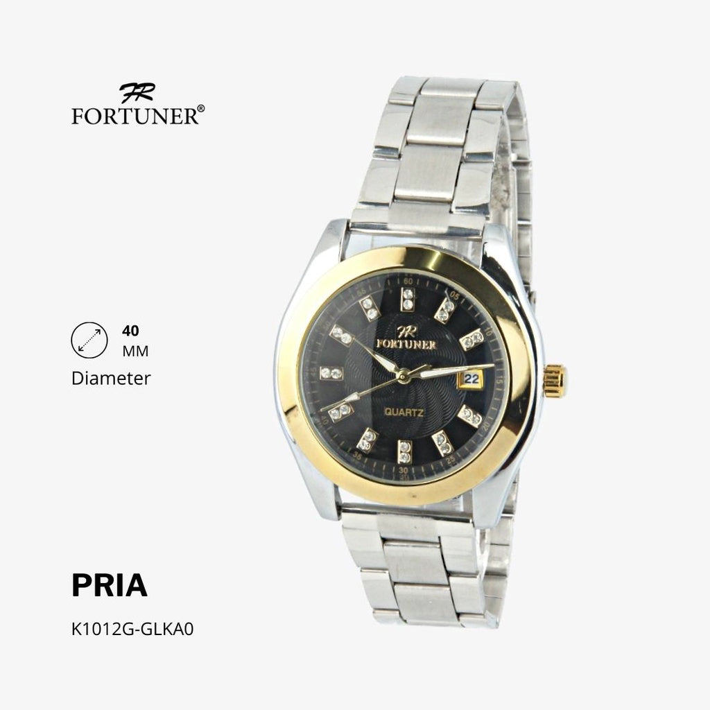 Fortuner Jam Tangan Fashion Analog Pria Water Resistant Rantai Hampton