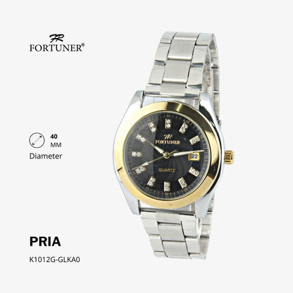 Fortuner Jam Tangan Fashion Analog Pria Water Resistant Rantai Hampton