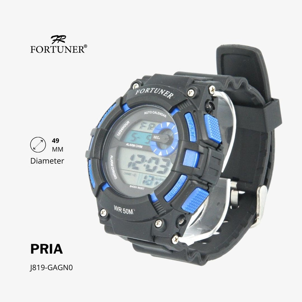 Fortuner Jam Tangan Pria Digital Hitam Water Resistant Alexander