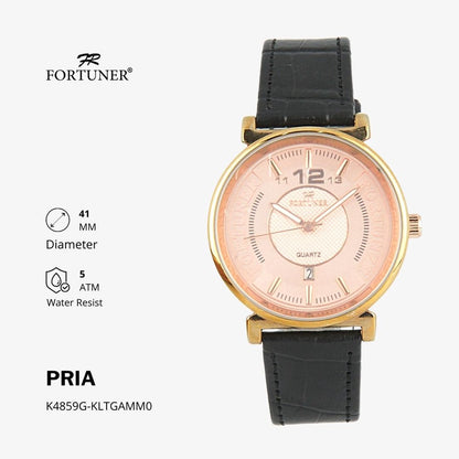 Fortuner Jam Tangan Analog Pria Kulit Water Resistant Aaron