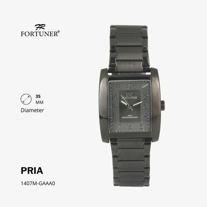 Fortuner Jam Tangan Fashion Pria Analog Water Resistant Rantai Stainless Gold Silver Hitam Heber