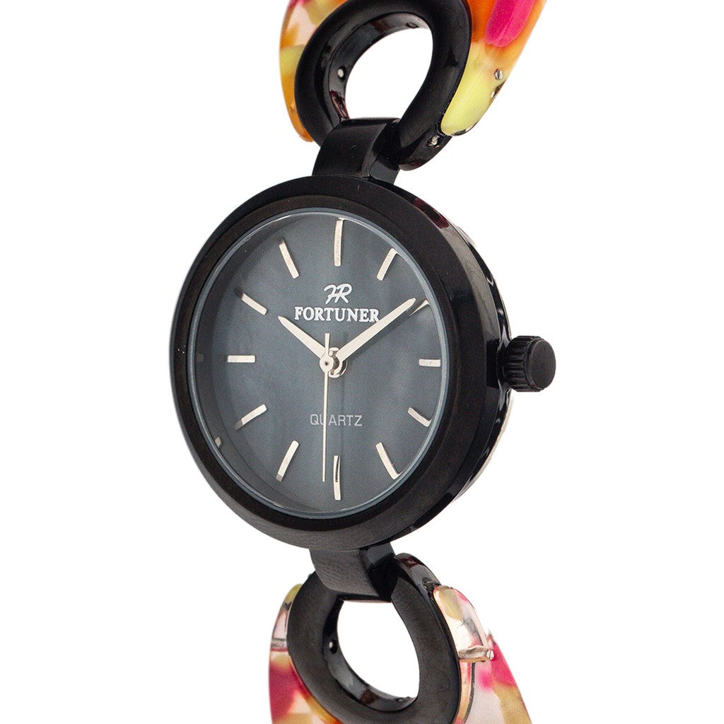 Fortuner Jam Tangan Analog Wanita Black Water Resist Bena