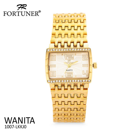 Fortuner Jam Tangan Analog Wanita Gold Water Resist Brielle