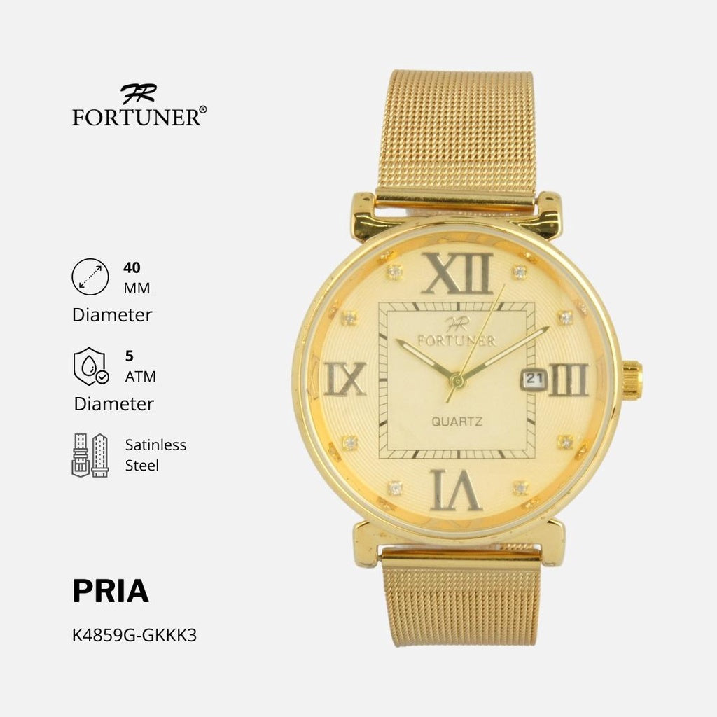 Fortuner Jam Tangan Pria Analog Fashion Water Resistant Milanese Bevvan