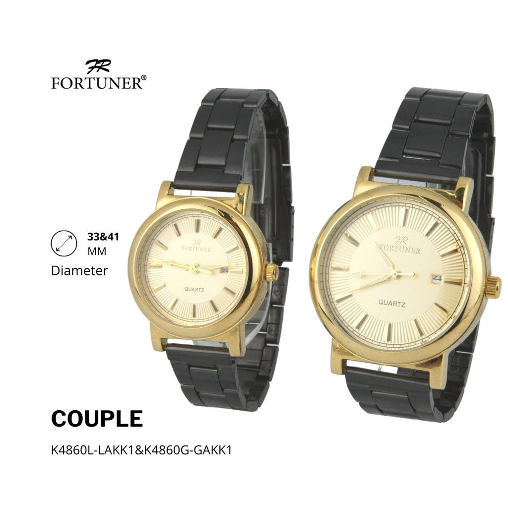 Fortuner Jam Tangan Couple Analog Water Resistant Rantai Delaney