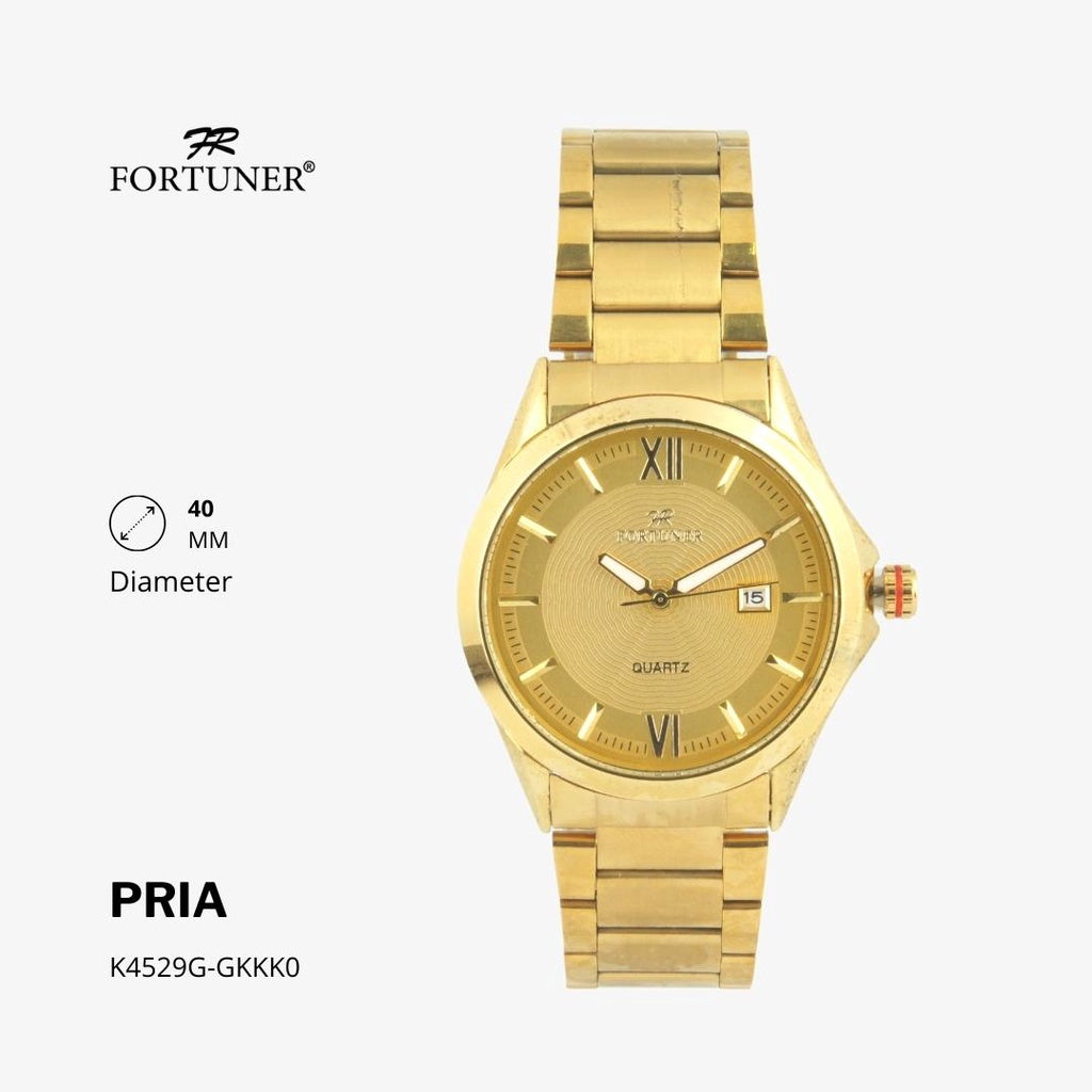 Fortuner Jam Tangan Fashion Pria Analog Water Resistant Rantai Stainless Harden