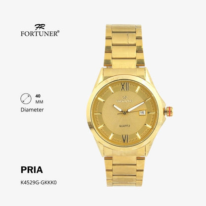 Fortuner Jam Tangan Fashion Pria Analog Water Resistant Rantai Stainless Harden