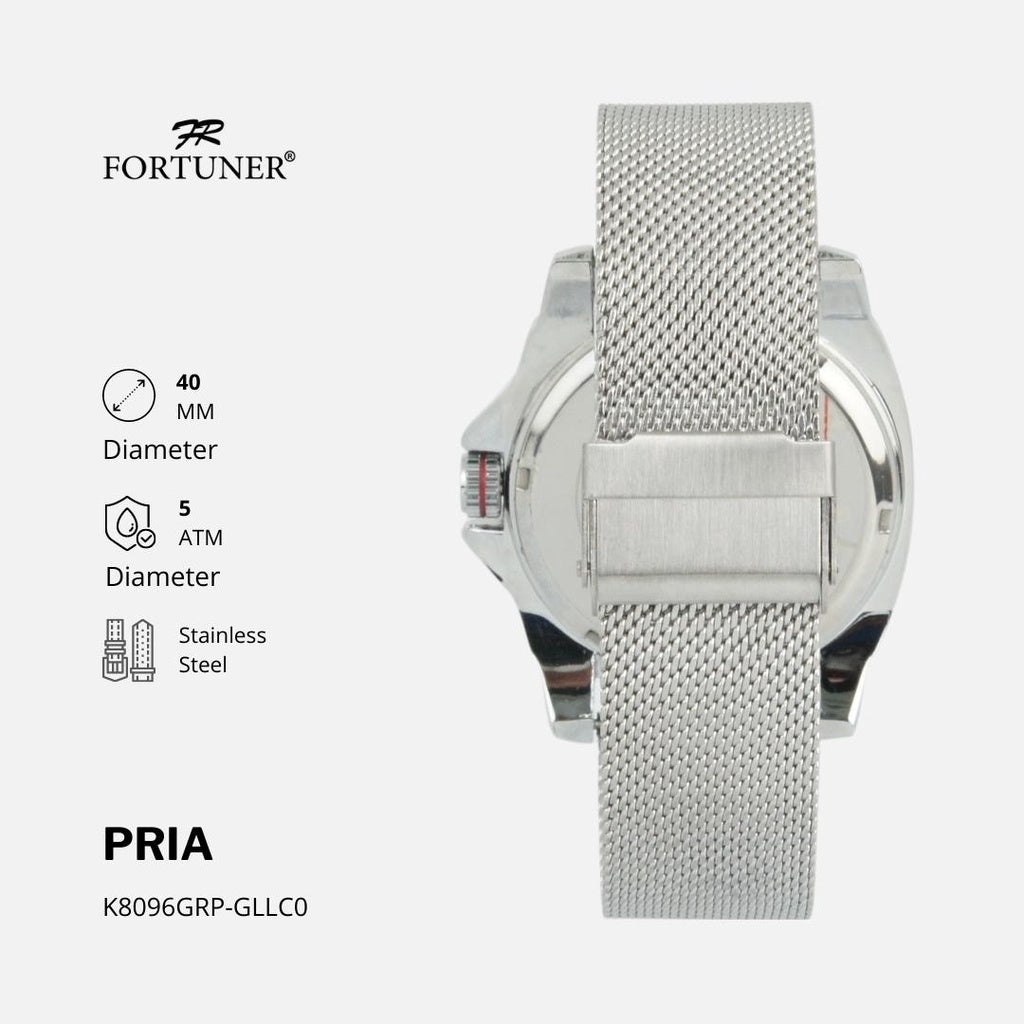 Fortuner Jam Tangan Pria Analog  Anti Air Stainless Rantai Pasir Zuriel