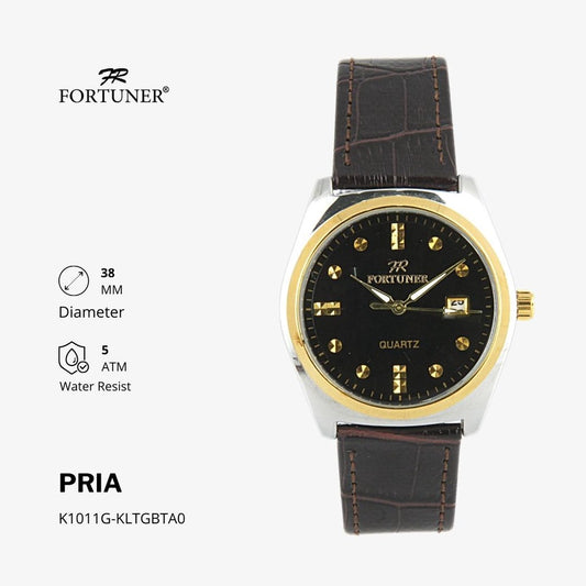 Fortuner Jam Tangan Analog Pria Kulit Water Resistant Hammill