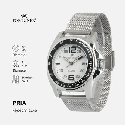 Fortuner Jam Tangan Pria Analog  Anti Air Stainless Rantai Pasir Zuriel