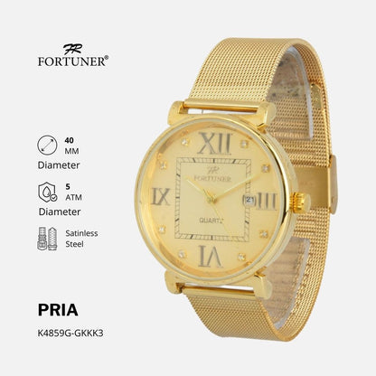 Fortuner Jam Tangan Pria Analog Fashion Water Resistant Milanese Bevvan