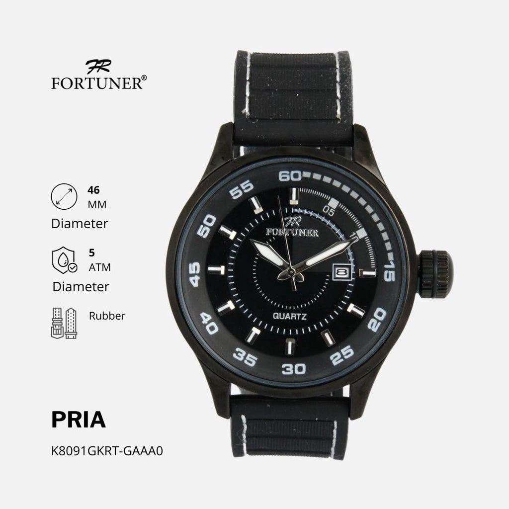 Fortuner Jam Tangan Pria Analog Sport Water Resistant Rubber Bialas